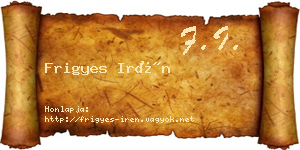 Frigyes Irén névjegykártya